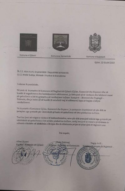Arifi i kërkon Kurtit lehtësim për qarkullim në pikat kufitare